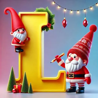 Christmas gnome — litera L (wariant 2)