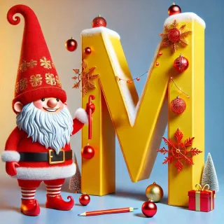 Christmas gnome — litera M