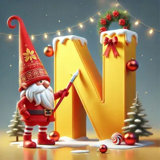 Christmas gnome — litera N
