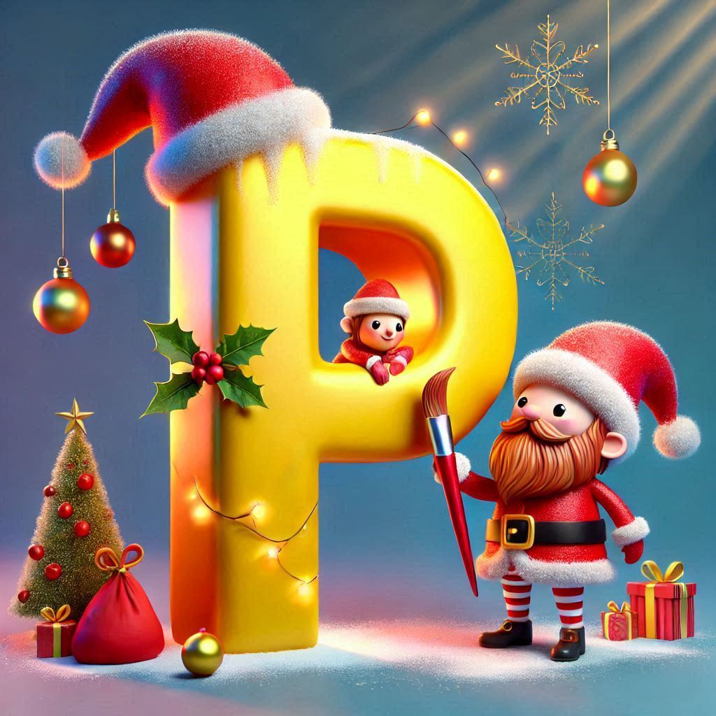 Christmas gnome — litera P