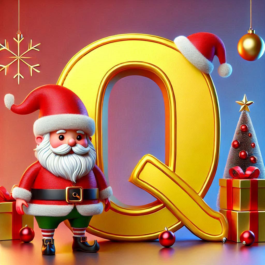 Christmas gnome — litera Q (wariant 2)