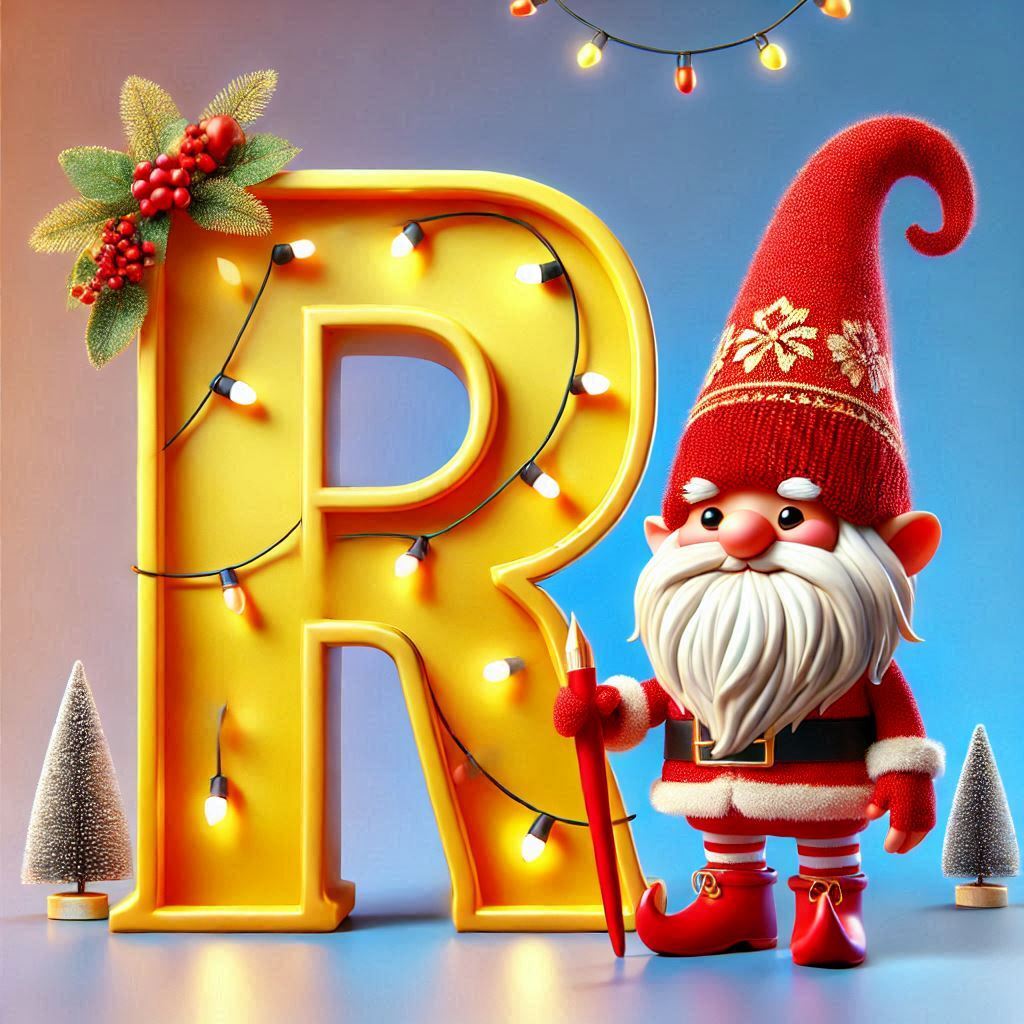 Christmas gnome — litera R (wariant 2)