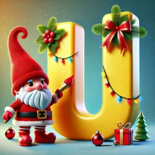 Christmas gnome — litera U (wariant 2)