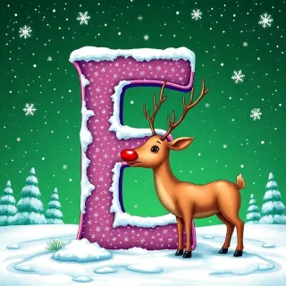 Christmas reindeer — litera E