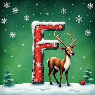 Christmas reindeer — litera F