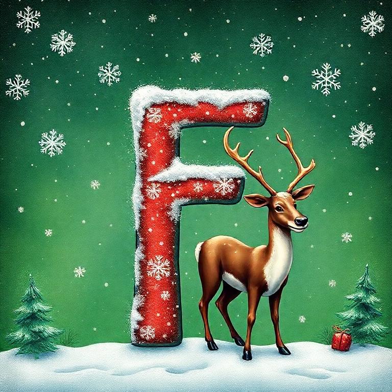 Christmas reindeer — litera F