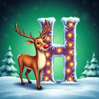 Christmas reindeer — litera H