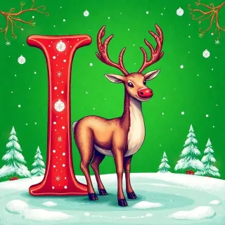Christmas reindeer — litera I