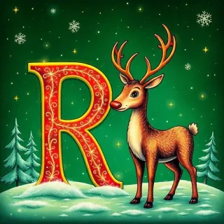 Christmas reindeer — litera R