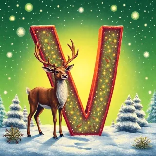 Christmas reindeer — litera V