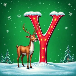 Christmas reindeer — litera Y