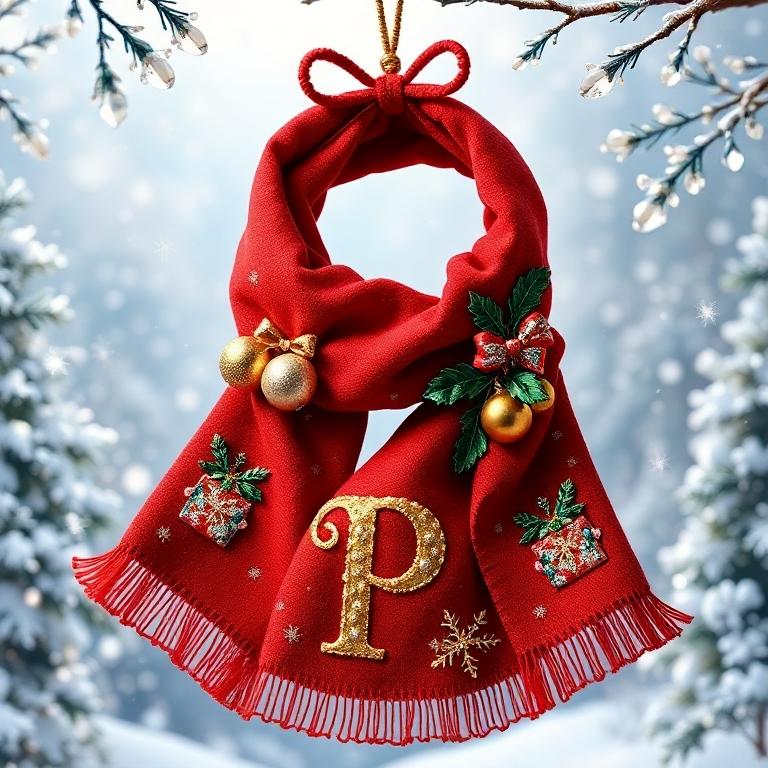 Christmas scarf — litera P