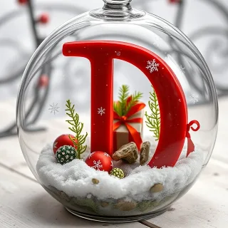 Christmas snow globe — litera D