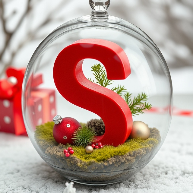 Christmas snow globe — litera S