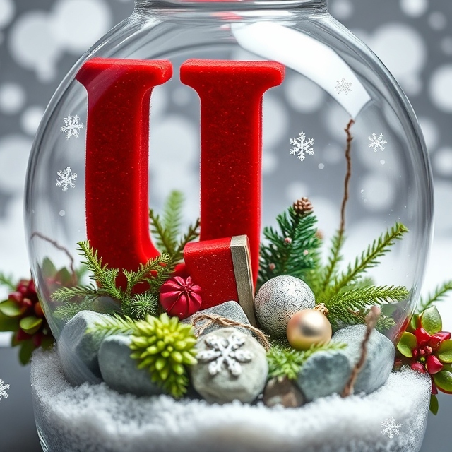 Christmas snow globe — litera U
