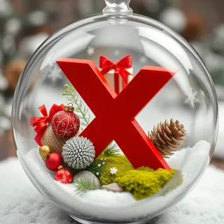 Christmas snow globe — litera X