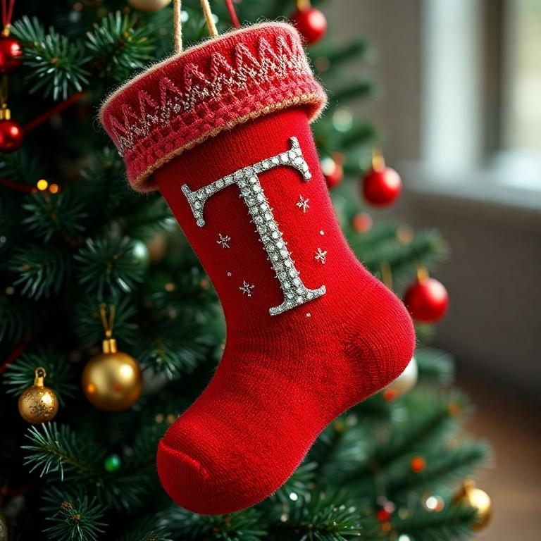 Christmas sock — litera T
