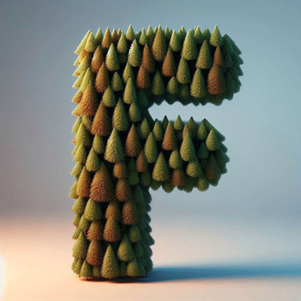 Christmas spruce — litera F (wariant 2)