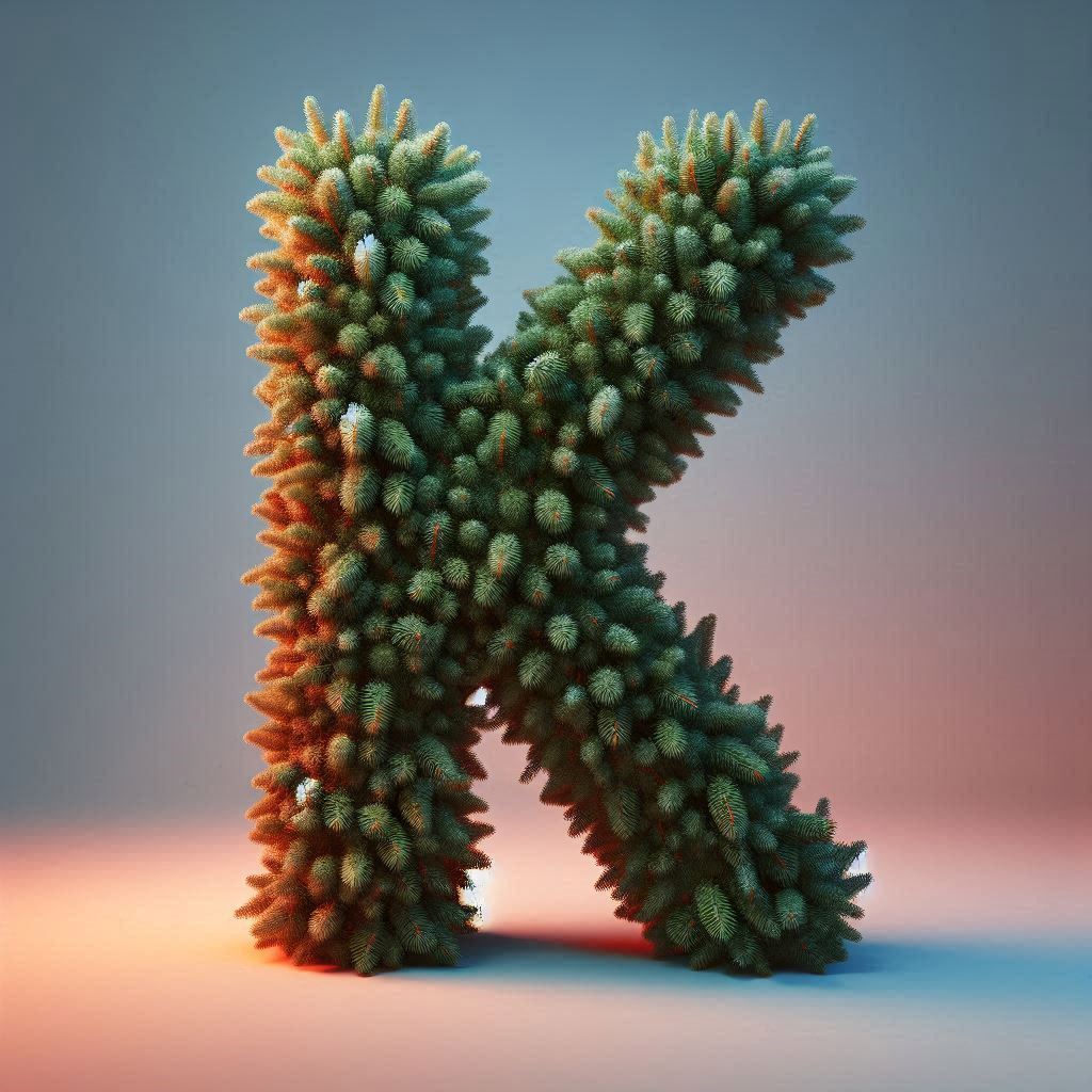 Christmas spruce — litera K (wariant 2)