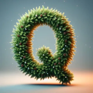 Christmas spruce — litera Q (wariant 2)