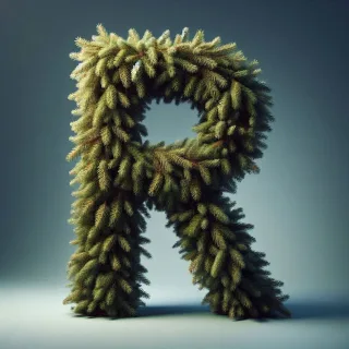 Christmas spruce — litera R (wariant 2)