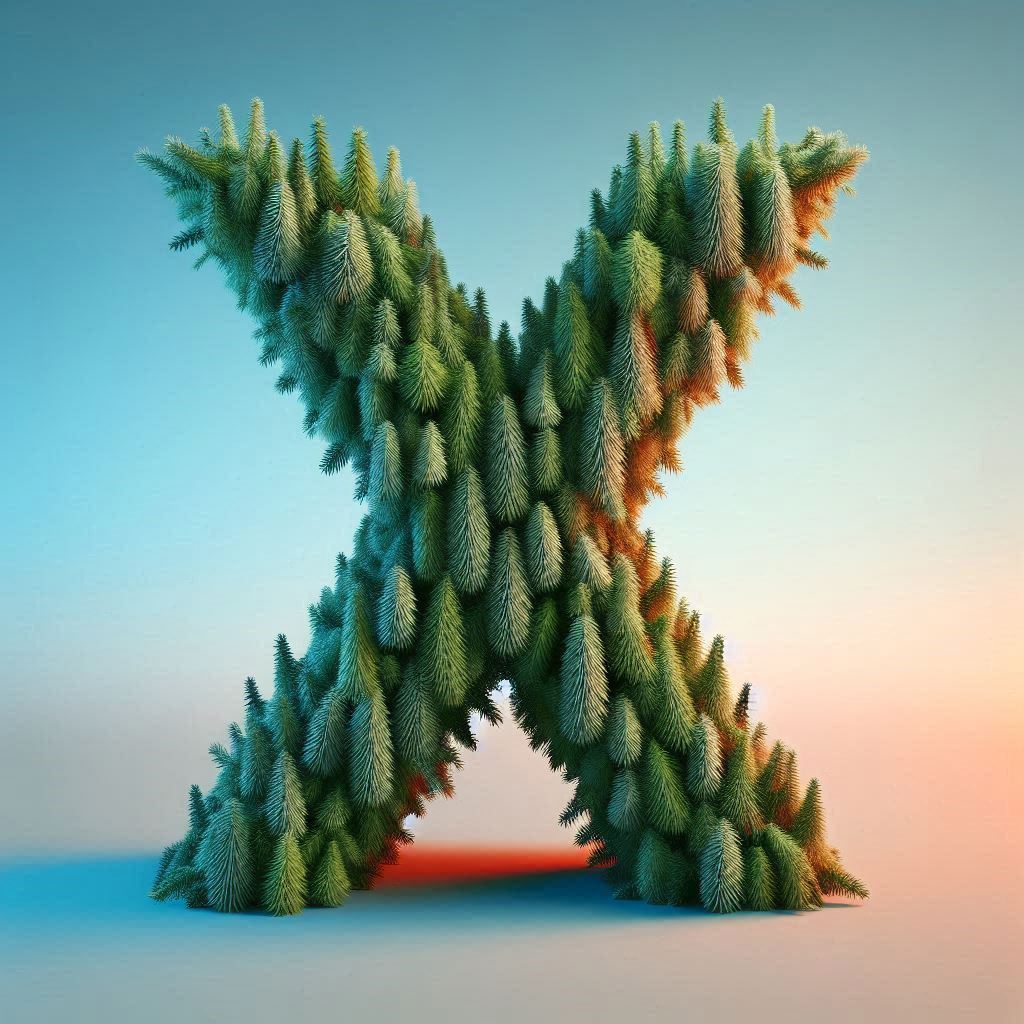 Christmas spruce — litera X (wariant 2)