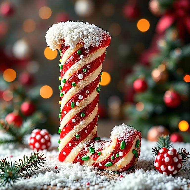 Christmas stick candy — litera L