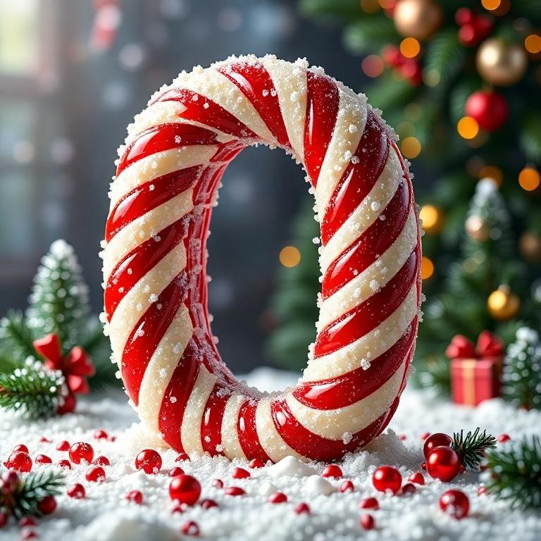 Christmas stick candy — litera O