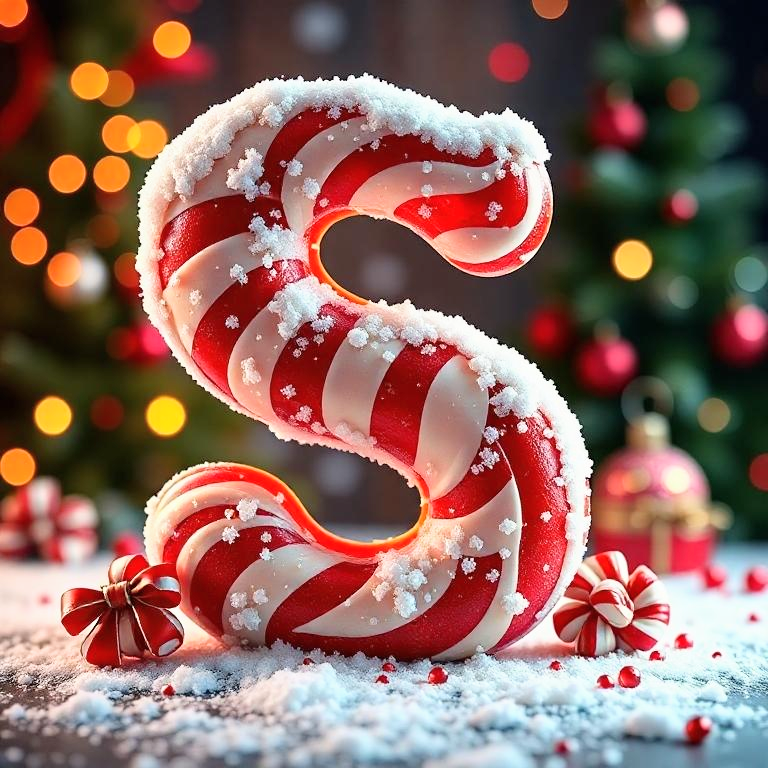 Christmas stick candy — litera S