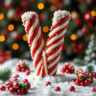 Christmas stick candy — litera V