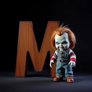 Chucky doll — litera M