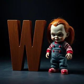 Chucky doll — litera W