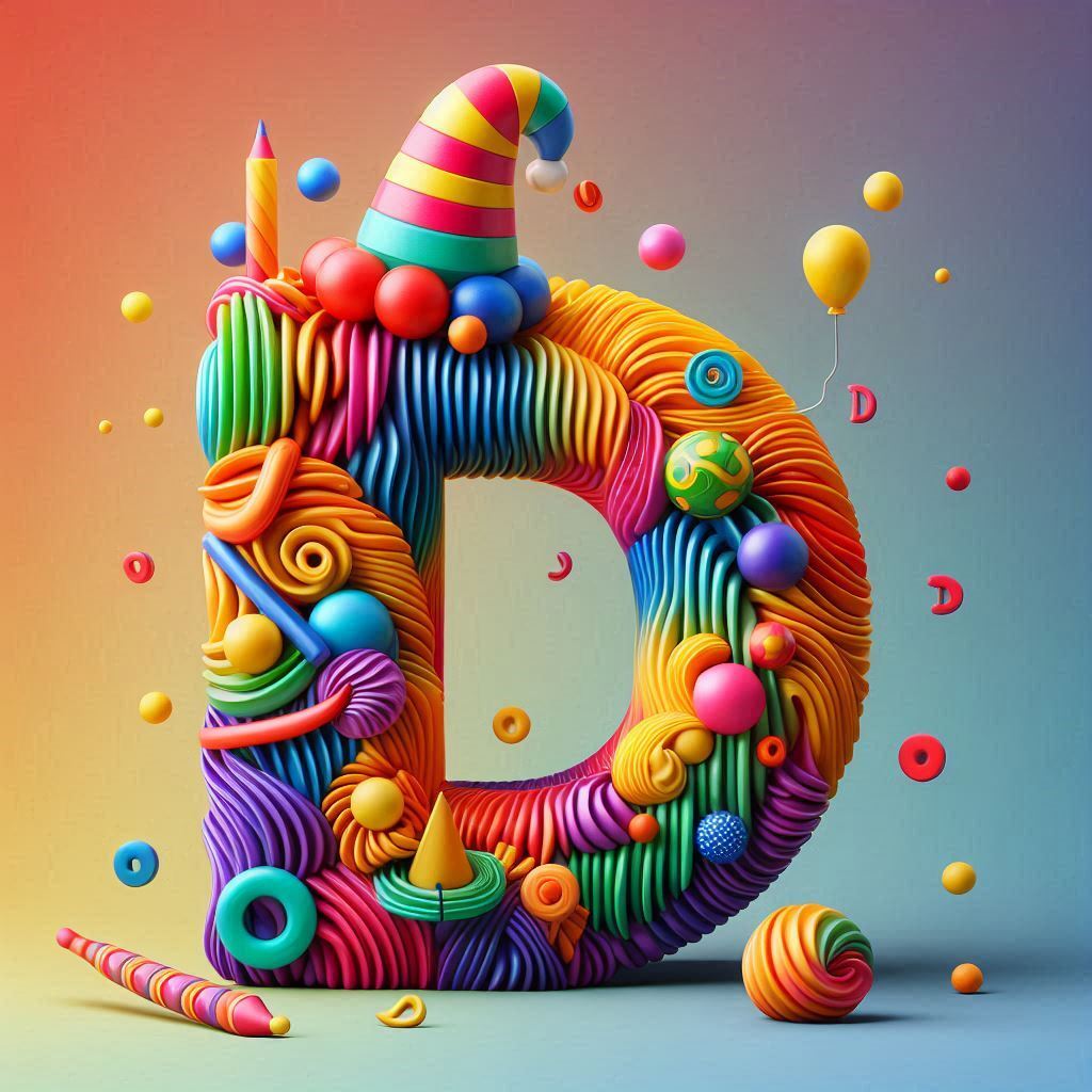 Clown hat — litera D (wariant 2)