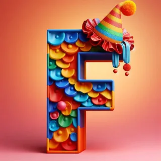 Clown hat — litera F (wariant 2)