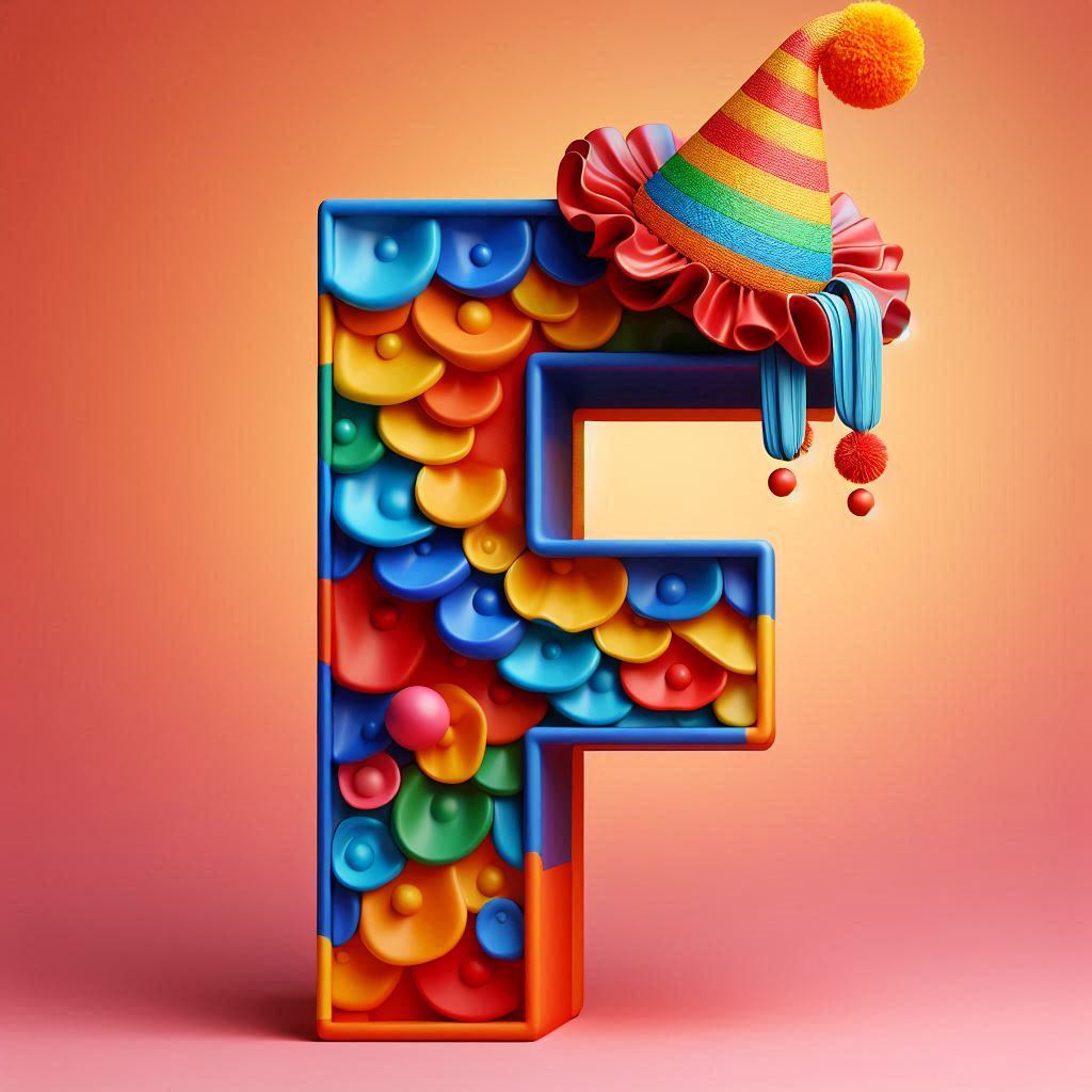 Clown hat — litera F (wariant 2)