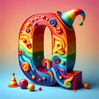 Clown hat — litera Q (wariant 2)