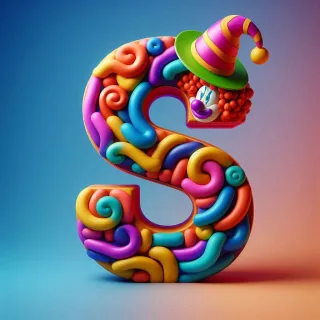 Clown hat — litera S (wariant 2)