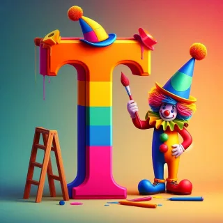 Clown hat — litera T