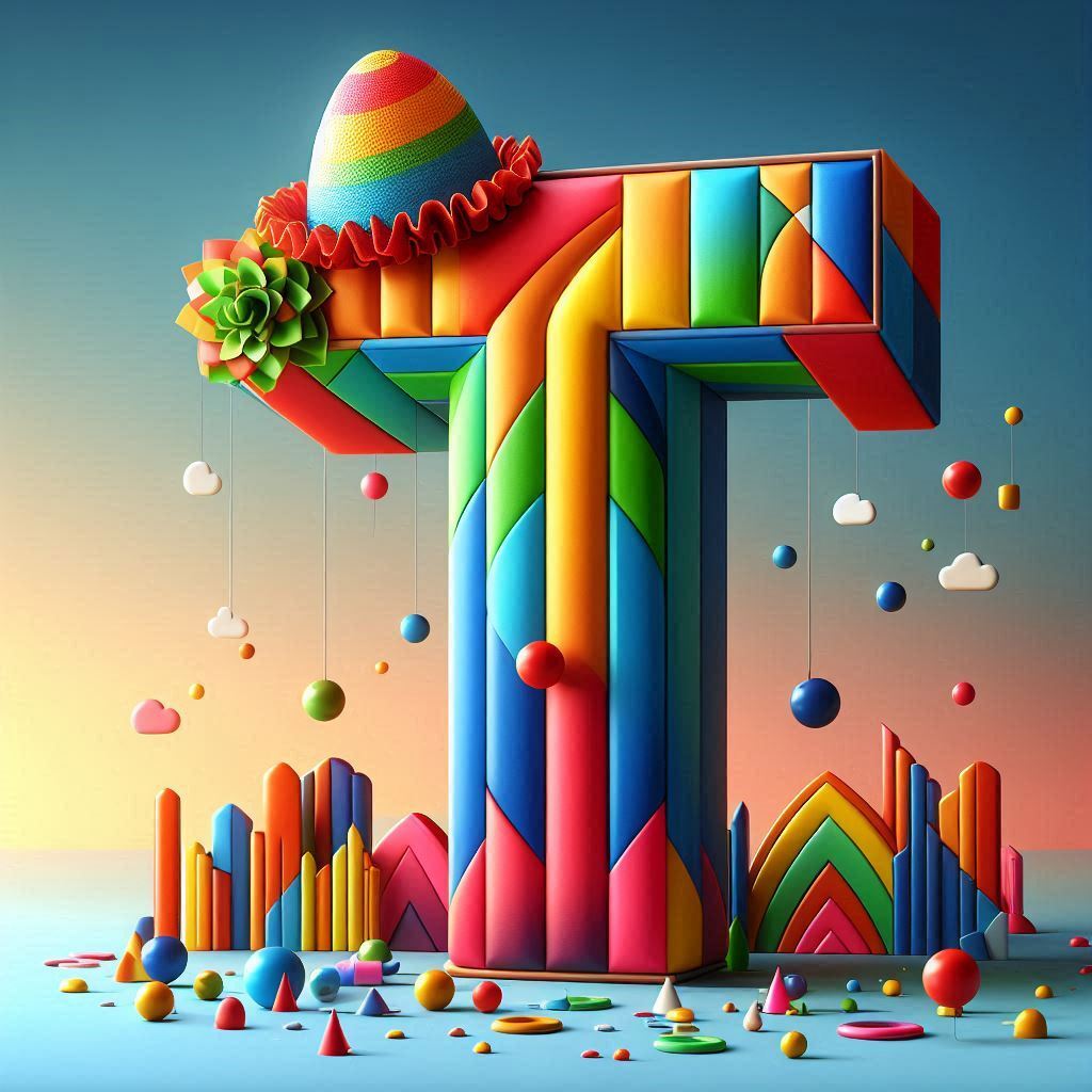 Clown hat — litera T (wariant 2)