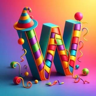 Clown hat — litera W (wariant 2)