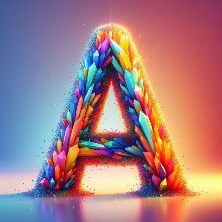 Colored crystal — litera A