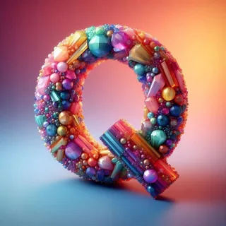 Colored crystal — litera Q