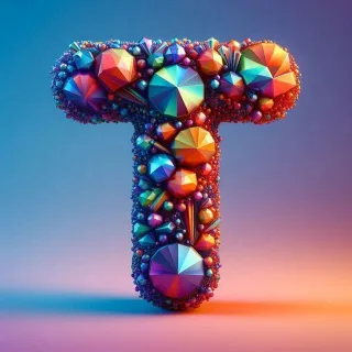 Colored crystal — litera T