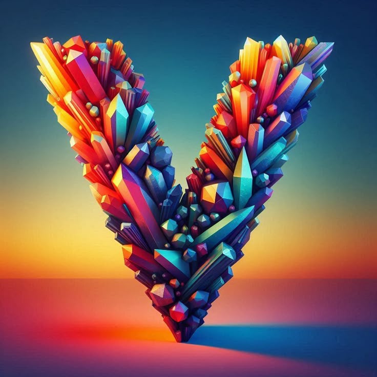 Colored crystal — litera V