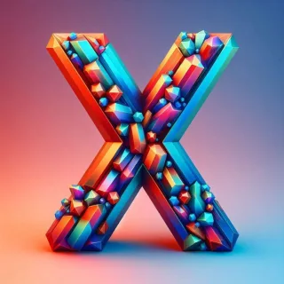 Colored crystal — litera X