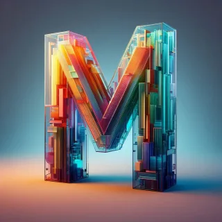 Colored glass — litera M