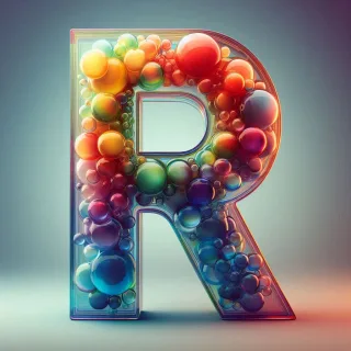 Colored glass — litera R