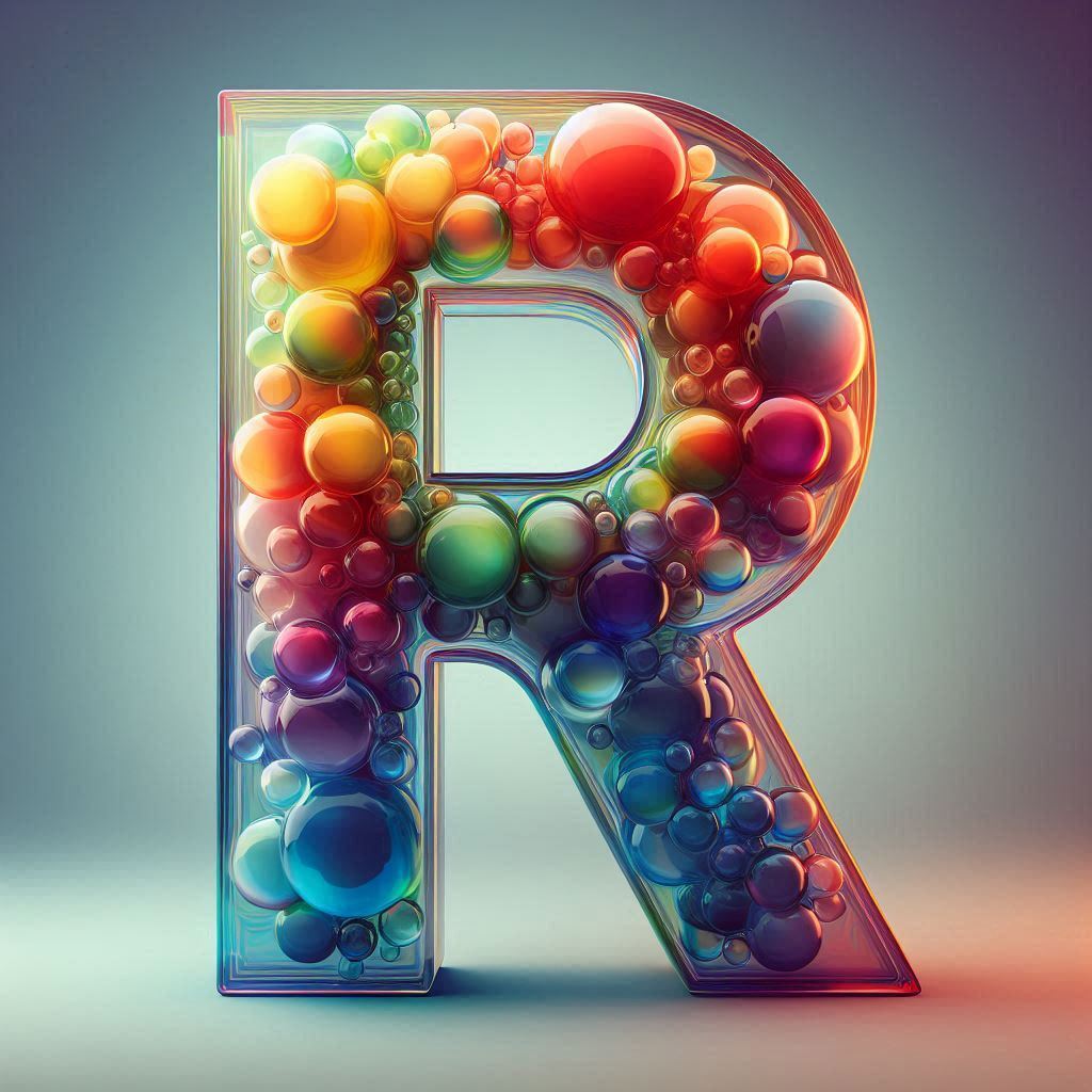 Colored glass — litera R