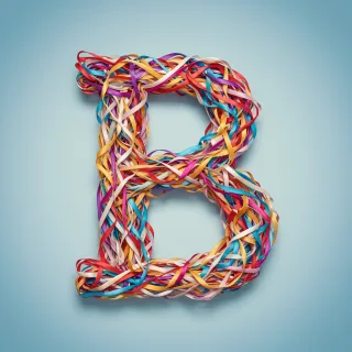 Colored ribbons — litera B