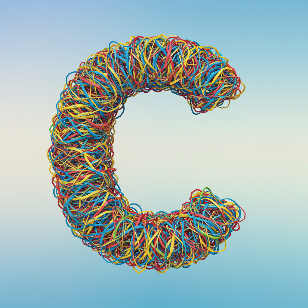 Colored ribbons — litera C (wariant 2)